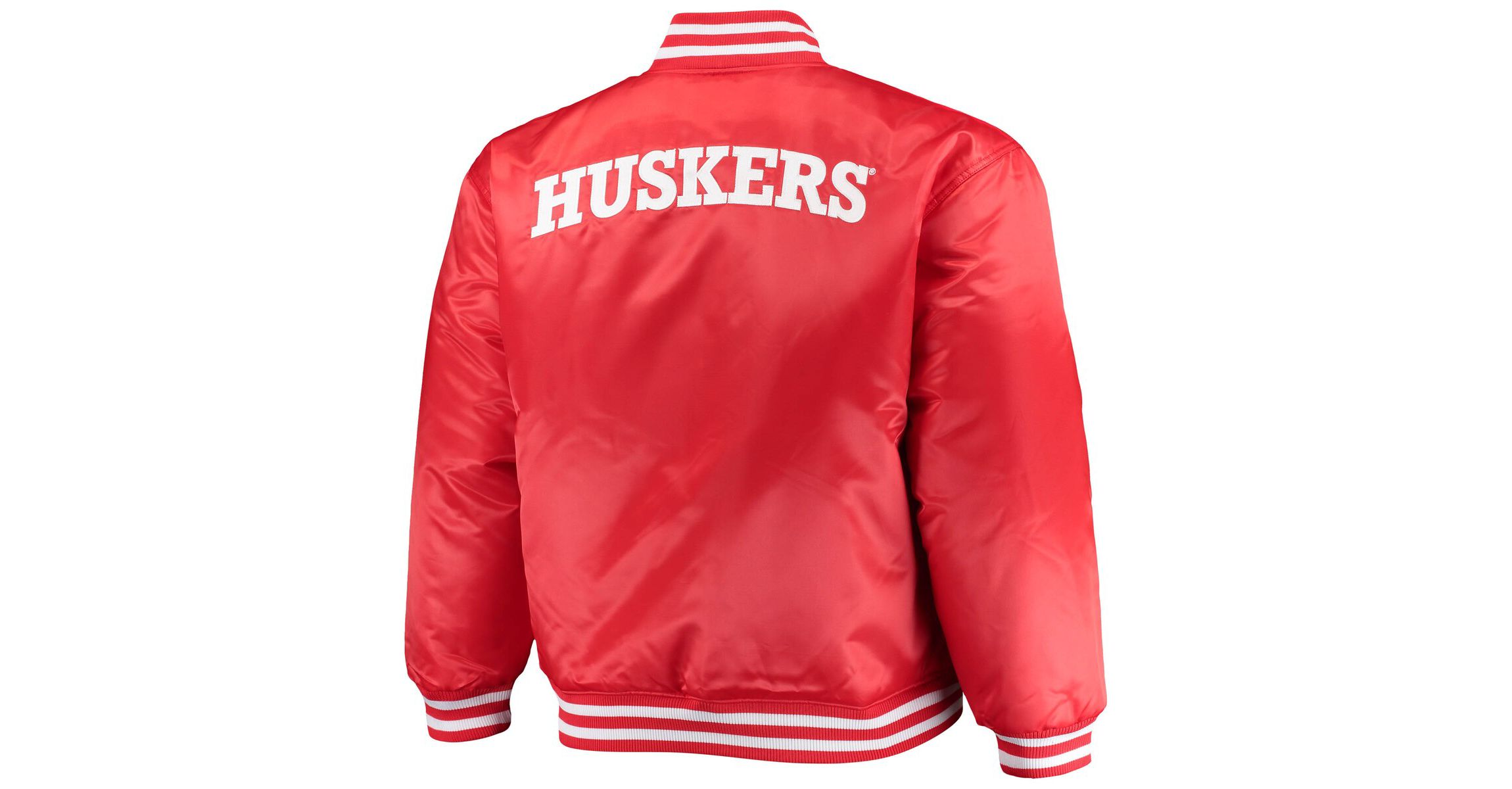 NCAA Scarlet/Black Nebraska Huskers Big & Tall Reversible Satin Full-Zip Jacket