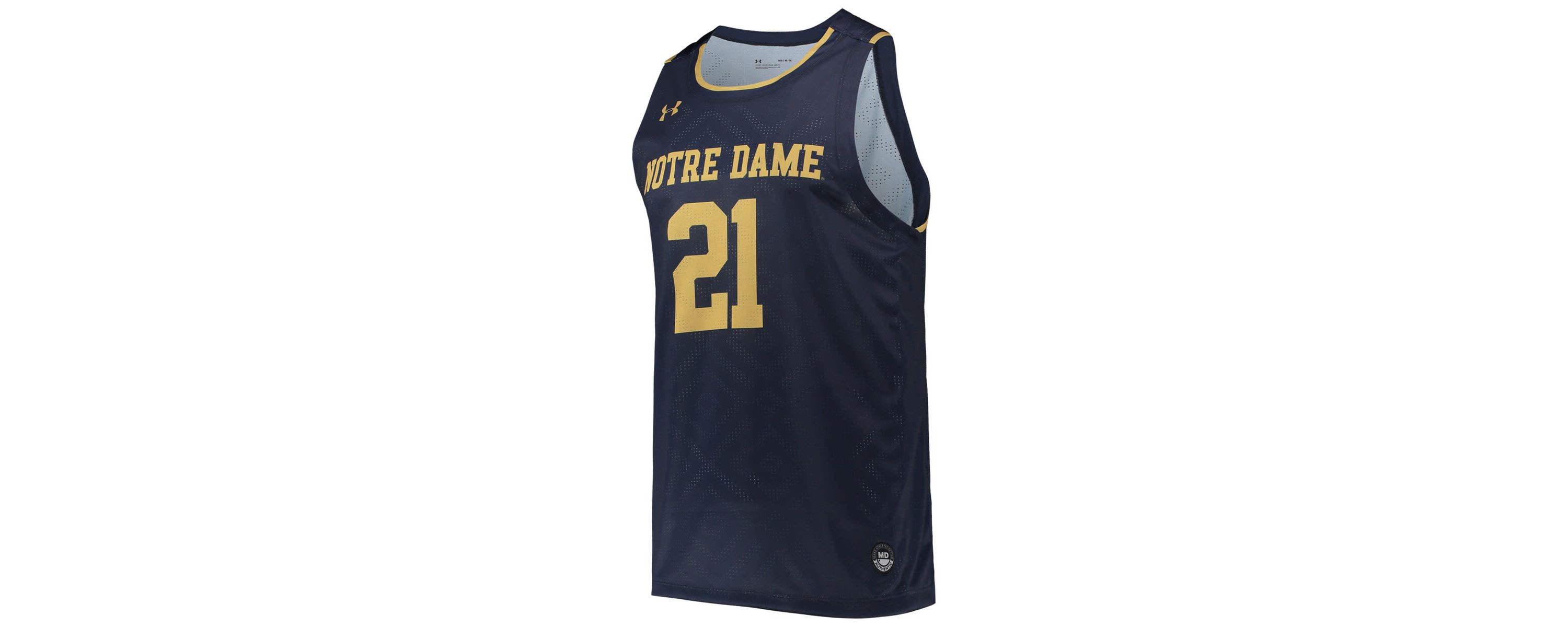 NCAA Under Armour #21 Notre Dame Fighting Irish Alternate Replica Basketball Jersey