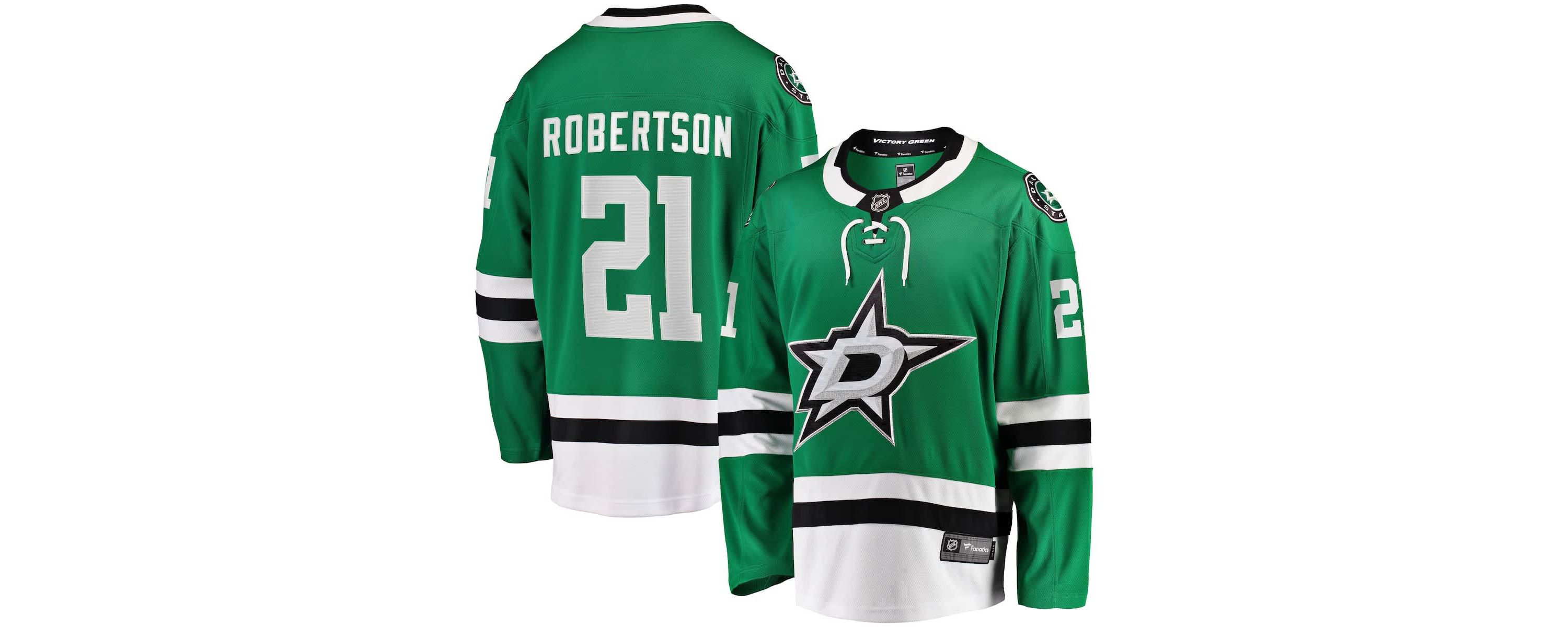 NHL Fanatics Jason Robertson Kelly Dallas Stars Home Breakaway Replica Jersey