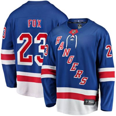 Men's NHL Fanatics Adam Fox New York Rangers Home Breakaway Replica Jersey, Blue, 3XL