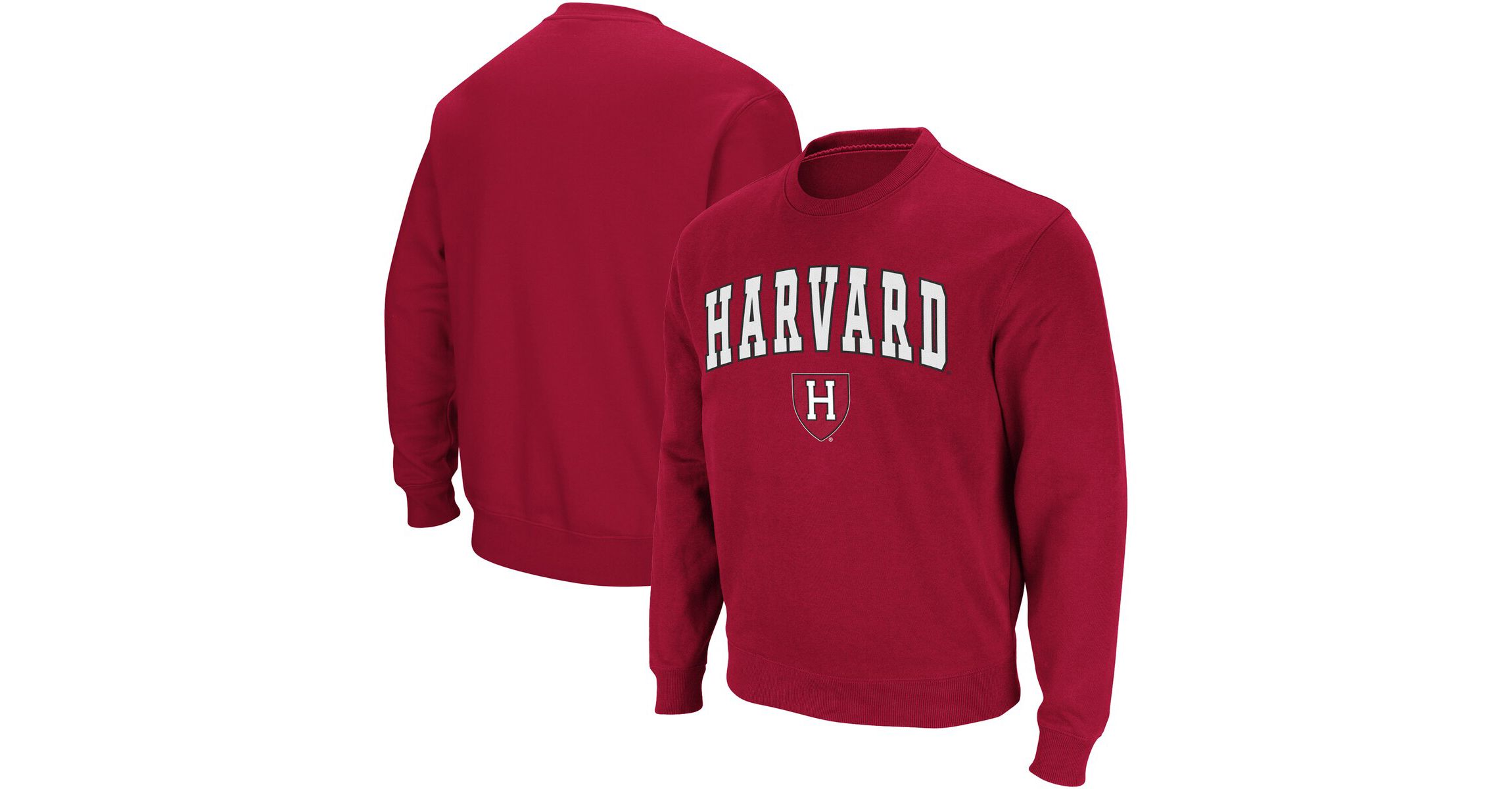 Harvard Crimson NCAA Harvard Team Arch & Logo Tackle Twill Pullover Sweatshirt
