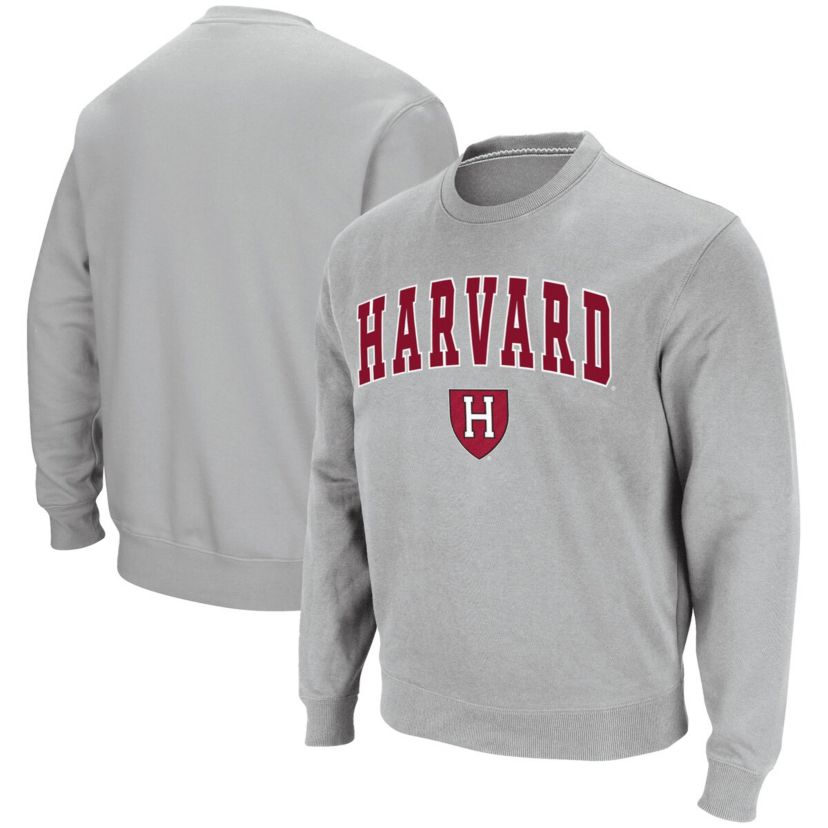 Harvard Crimson NCAA Harvard Team Arch & Logo Tackle Twill Pullover Sweatshirt