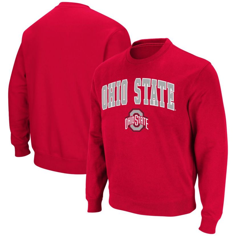 NCAA Ohio State Buckeyes Team Arch & Logo Tackle Twill Pullover Sweatshirt