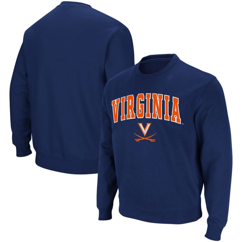 NCAA Virginia Cavaliers Team Arch & Logo Tackle Twill Pullover Sweatshirt