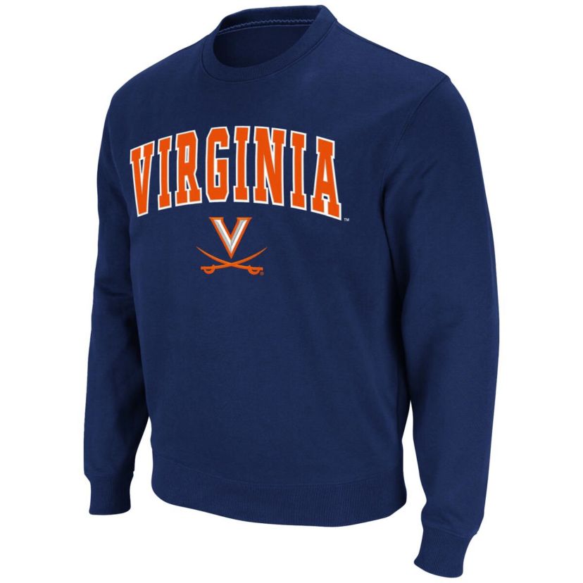NCAA Virginia Cavaliers Team Arch & Logo Tackle Twill Pullover Sweatshirt