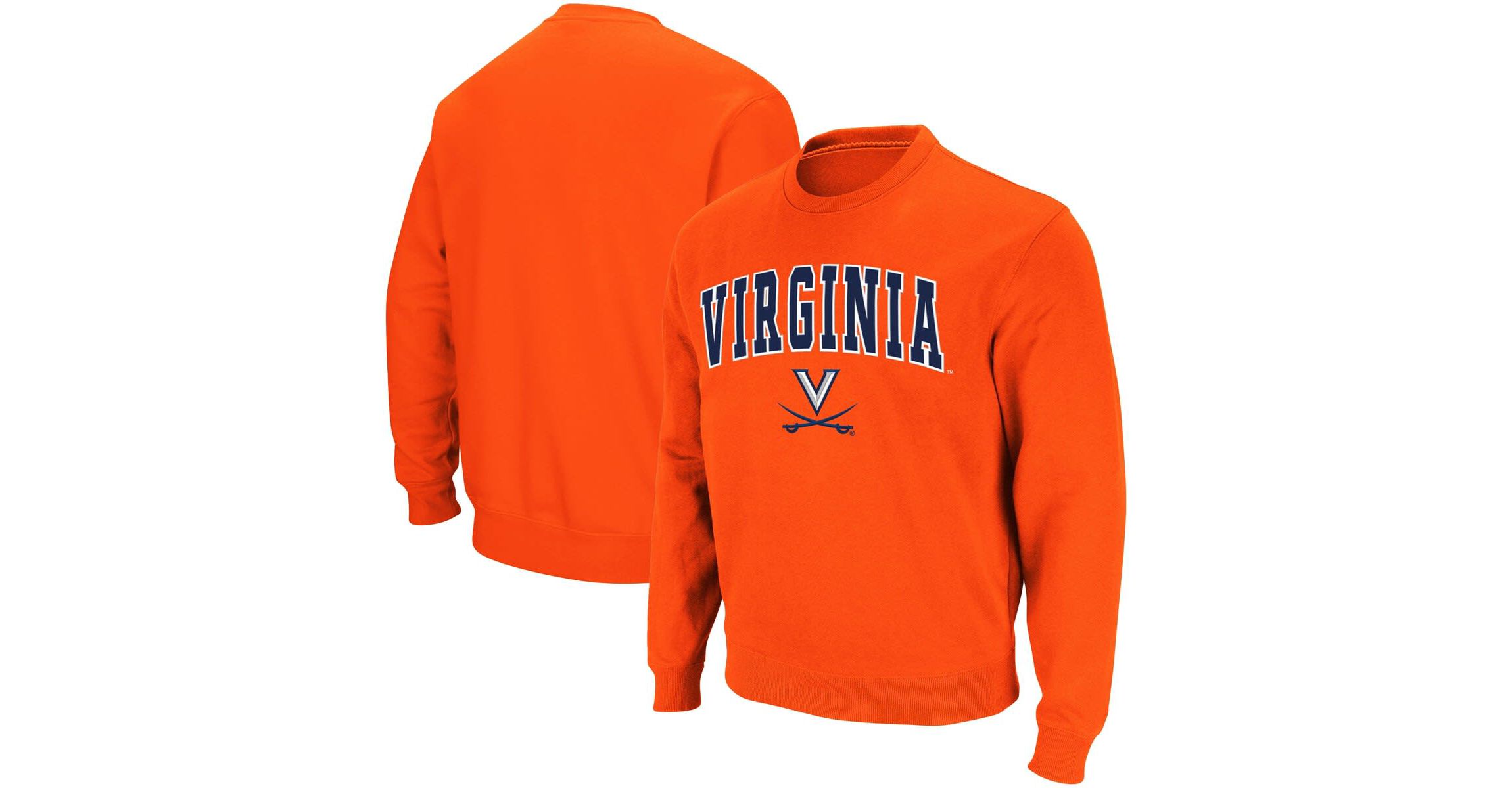 NCAA Virginia Cavaliers Team Arch & Logo Tackle Twill Pullover Sweatshirt