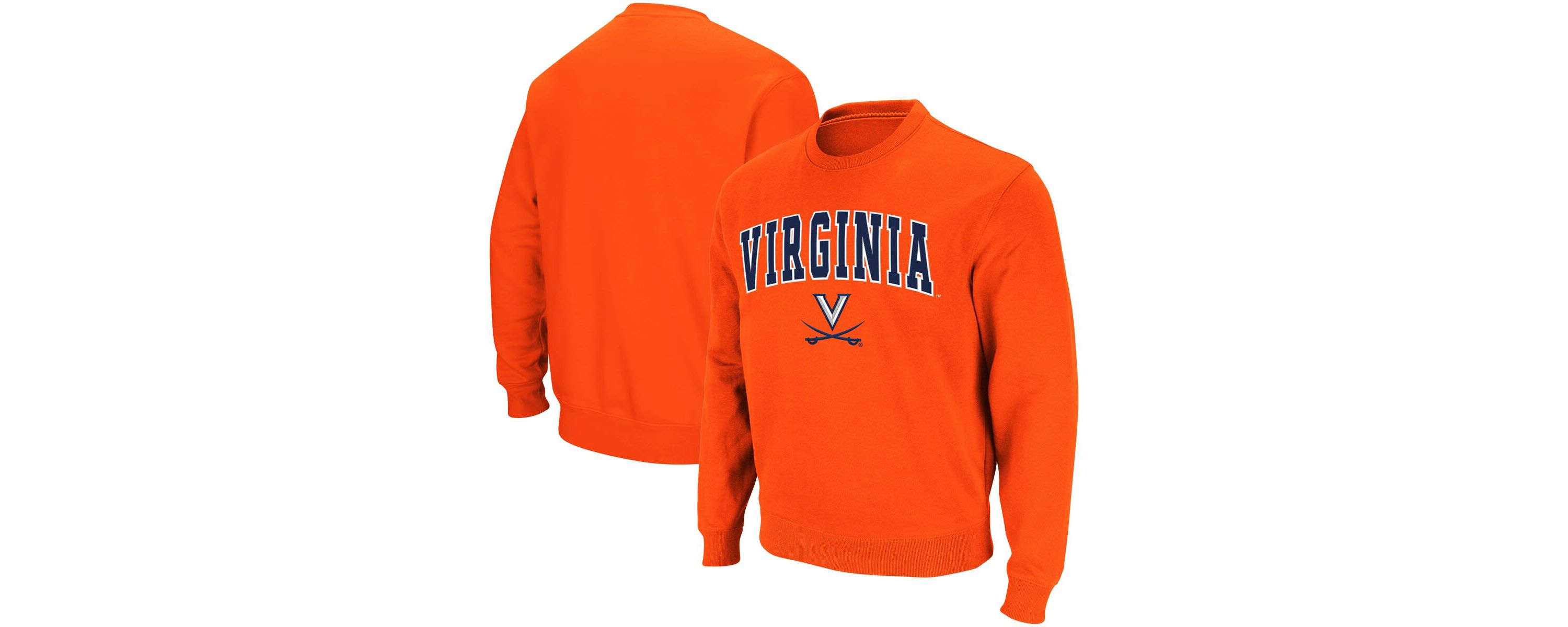 NCAA Virginia Cavaliers Team Arch & Logo Tackle Twill Pullover Sweatshirt