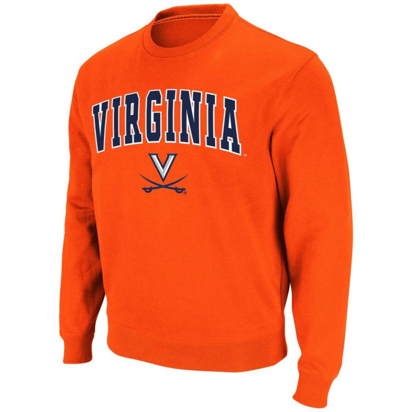 NCAA Virginia Cavaliers Team Arch & Logo Tackle Twill Pullover Sweatshirt