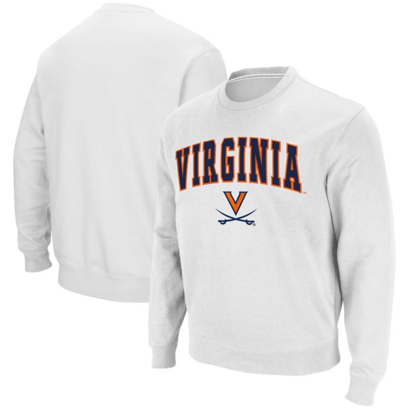 NCAA Virginia Cavaliers Team Arch & Logo Tackle Twill Pullover Sweatshirt