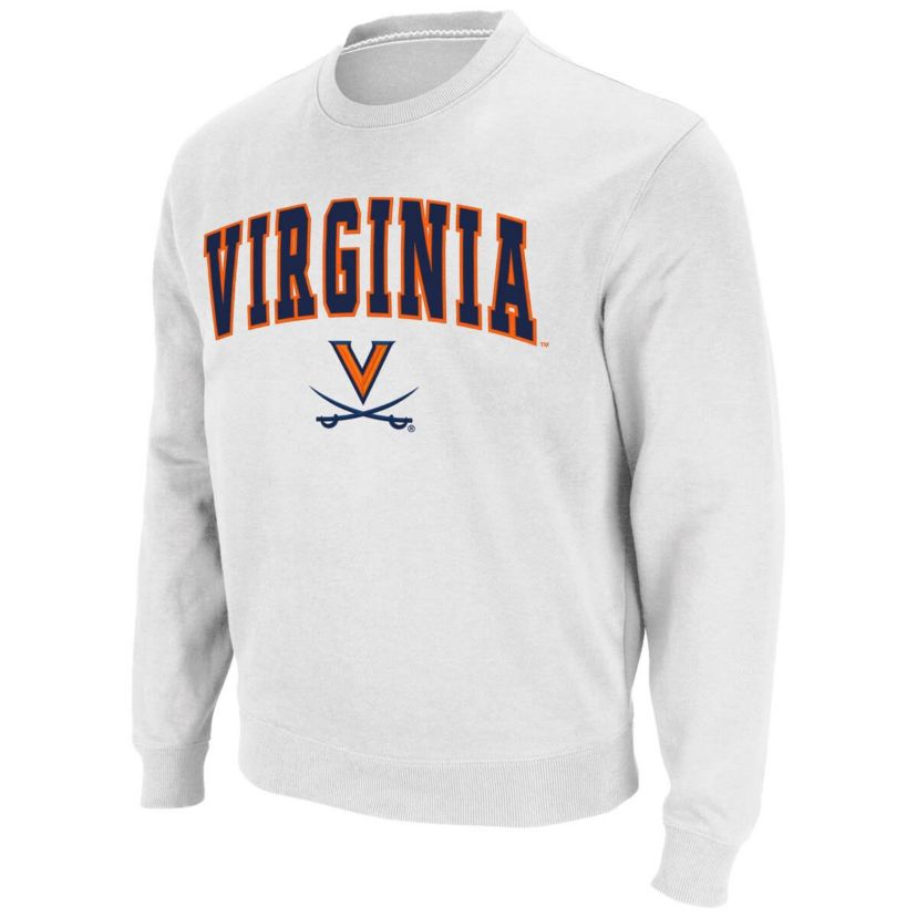 NCAA Virginia Cavaliers Team Arch & Logo Tackle Twill Pullover Sweatshirt