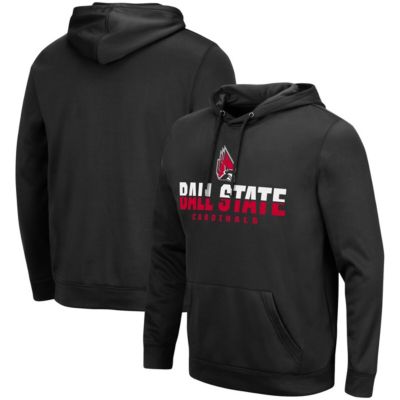 Colosseum Men's NCAA Ball State Cardinals Lantern Pullover Hoodie, Black, Small