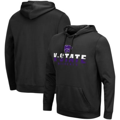 Colosseum Men's NCAA Kansas State Wildcats Lantern Pullover Hoodie, Black, XL