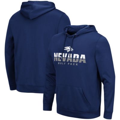Colosseum Men's NCAA Nevada Wolf Pack Lantern Pullover Hoodie, Navy Blue, Small