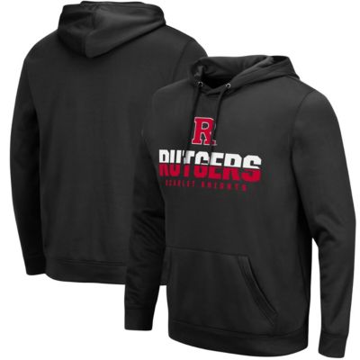 Colosseum Men's Rutgers Scarlet Knights NCAA Rutgers Knights Lantern Pullover Hoodie, Black, 3XL
