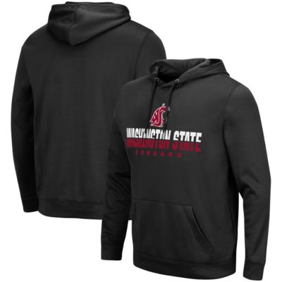 Colosseum Men's NCAA Washington State Cougars Lantern Pullover Hoodie, Black, Large