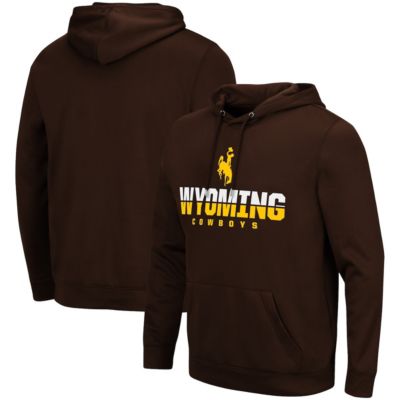 Colosseum Men's NCAA Wyoming Cowboys Lantern Pullover Hoodie, Brown, Medium