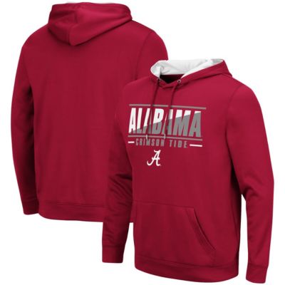 Colosseum Men's Alabama Crimson Tide NCAA Alabama Tide Slash Stack 2.0 Pullover Hoodie, Large