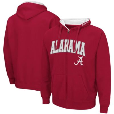 Colosseum Men's Alabama Crimson Tide NCAA Alabama Tide Arch & Logo 3.0 Full-Zip Hoodie, Medium