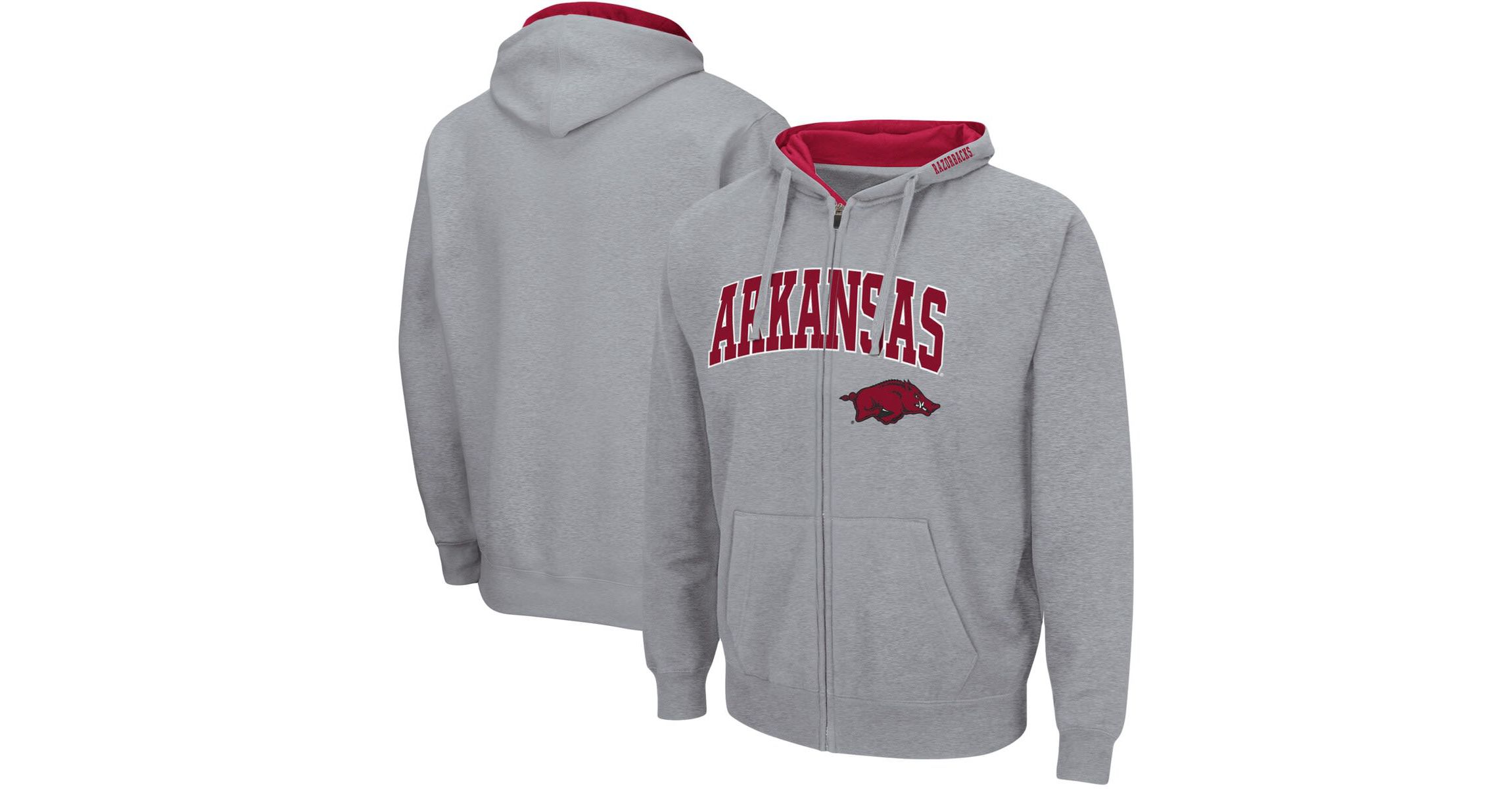 NCAA ed Arkansas Razorbacks Arch & Logo 3.0 Full-Zip Hoodie