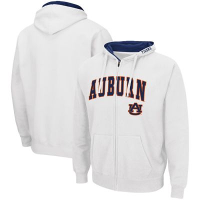 Colosseum Men's NCAA Auburn Tigers Arch & Logo 3.0 Full-Zip Hoodie, White, XL