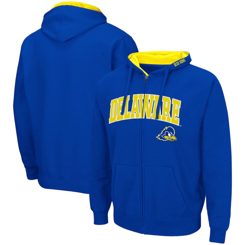 Delaware Fightin Blue Hens NCAA Delaware Fightin Hens Arch & Logo 3.0 Full-Zip Hoodie