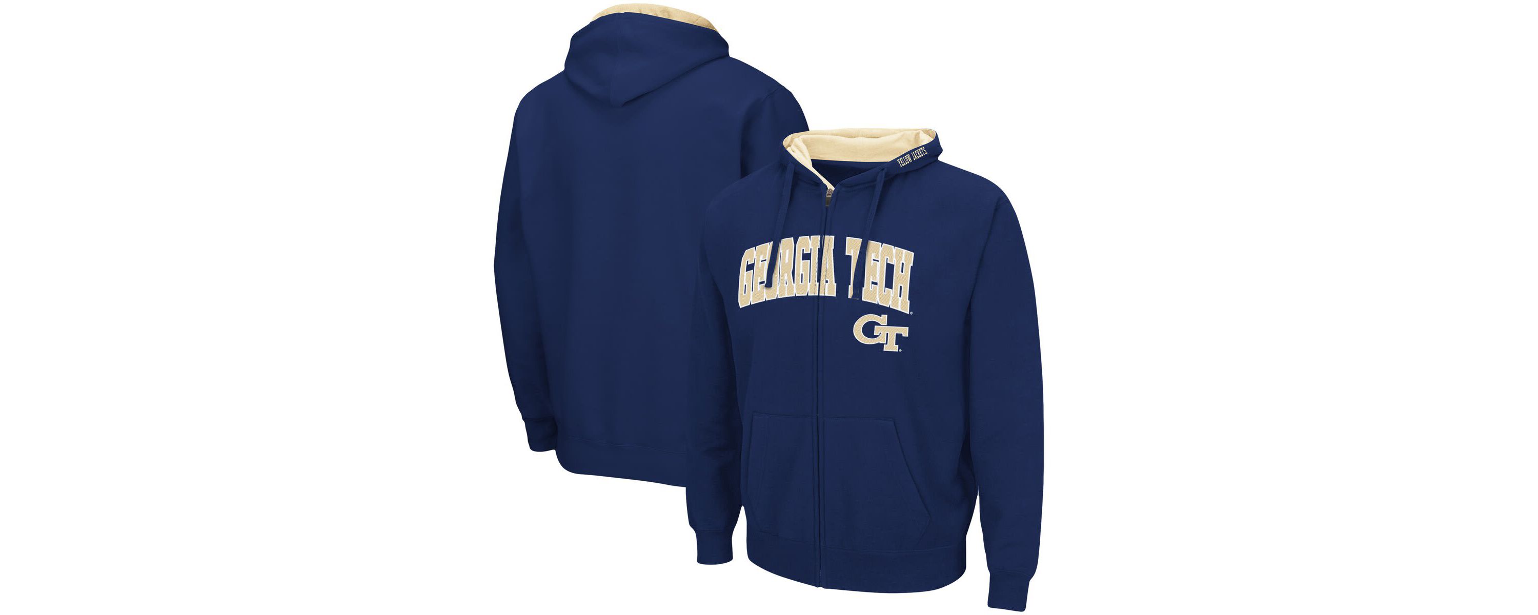 Georgia Tech Yellow Jackets NCAA Georgia Tech Jackets Arch & Logo 3.0 Full-Zip Hoodie