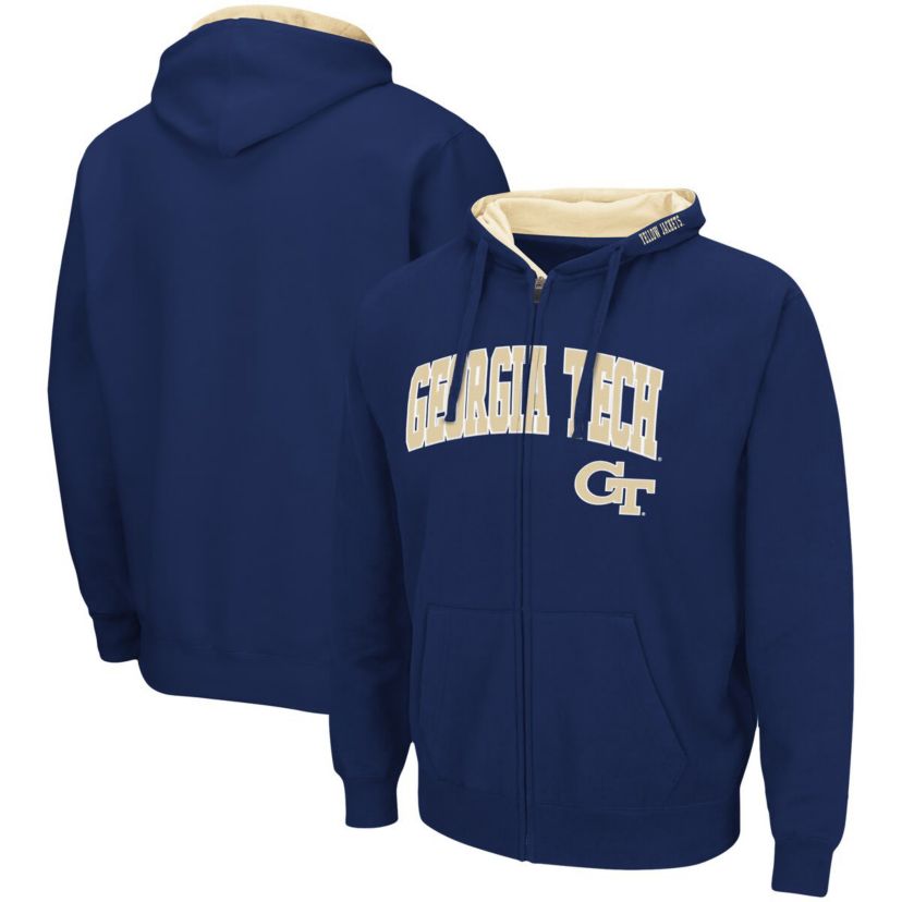 Georgia Tech Yellow Jackets NCAA Georgia Tech Jackets Arch & Logo 3.0 Full-Zip Hoodie