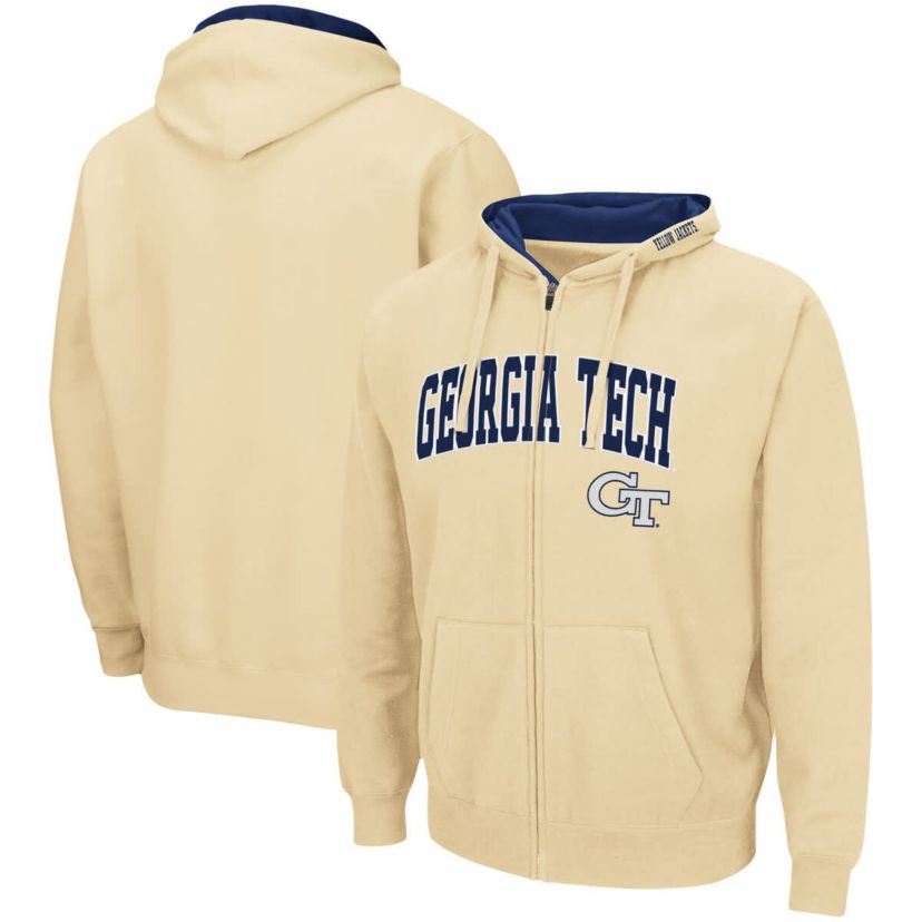 Georgia Tech Yellow Jackets NCAA Georgia Tech Jackets Arch & Logo 3.0 Full-Zip Hoodie