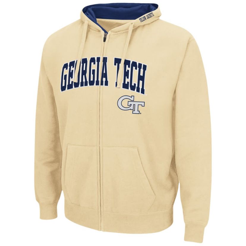 Georgia Tech Yellow Jackets NCAA Georgia Tech Jackets Arch & Logo 3.0 Full-Zip Hoodie