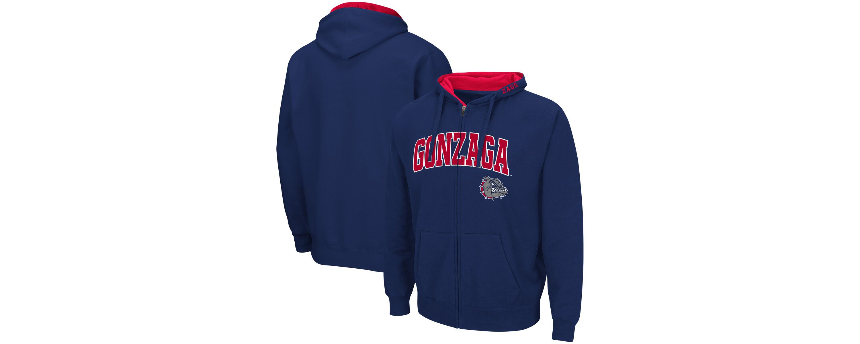 Gonzaga University Bulldogs NCAA Gonzaga Bulldogs Arch & Logo 3.0 Full-Zip Hoodie