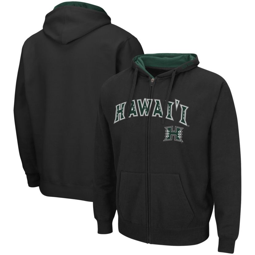 Hawaii Rainbow Warriors NCAA Hawaii Warriors Arch & Logo 3.0 Full-Zip Hoodie