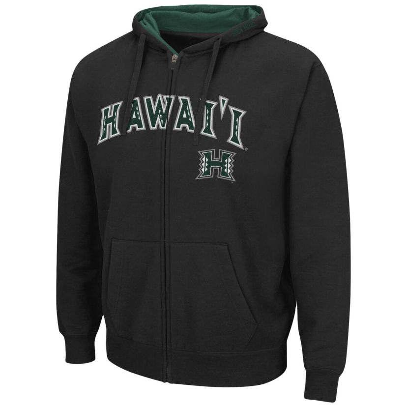 Hawaii Rainbow Warriors NCAA Hawaii Warriors Arch & Logo 3.0 Full-Zip Hoodie