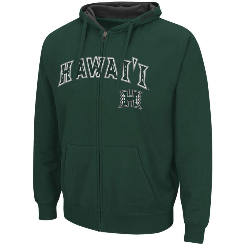 Hawaii Rainbow Warriors NCAA Hawaii Warriors Arch & Logo 3.0 Full-Zip Hoodie
