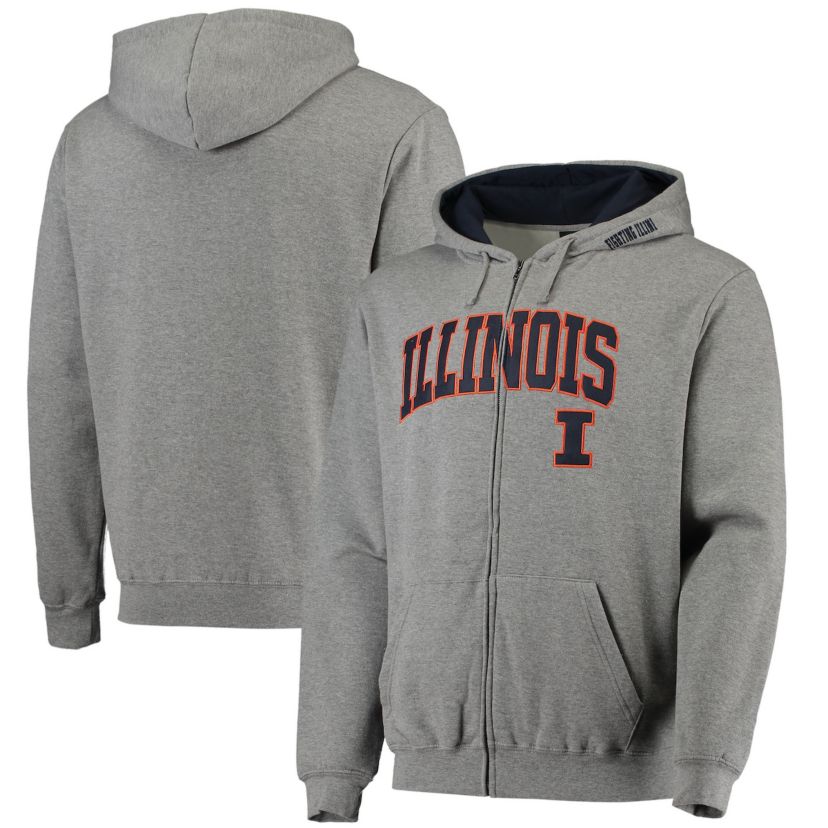 NCAA ed Illinois Fighting Illini Arch & Logo 3.0 Full-Zip Hoodie