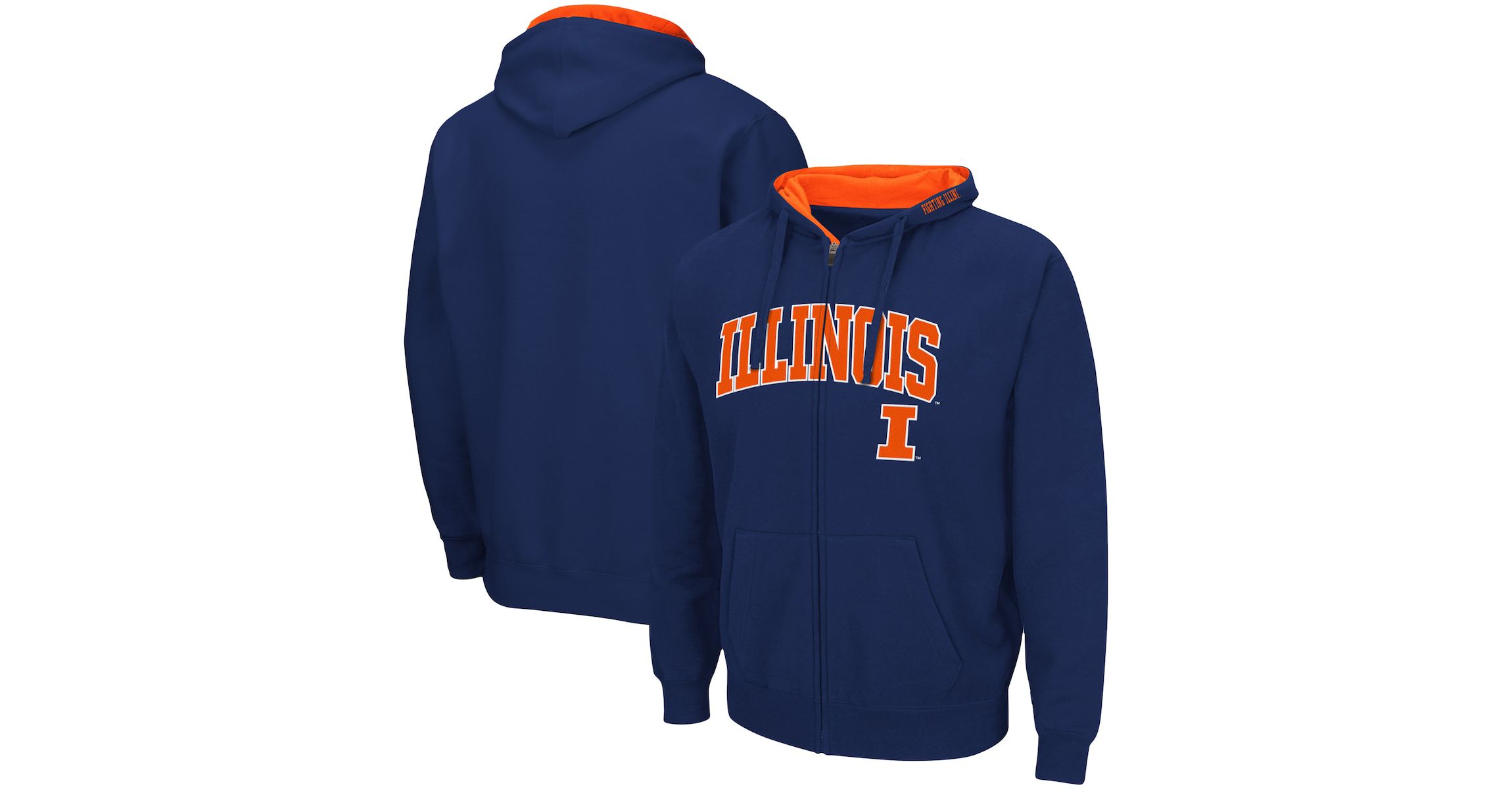 NCAA Illinois Fighting Illini Arch & Logo 3.0 Full-Zip Hoodie
