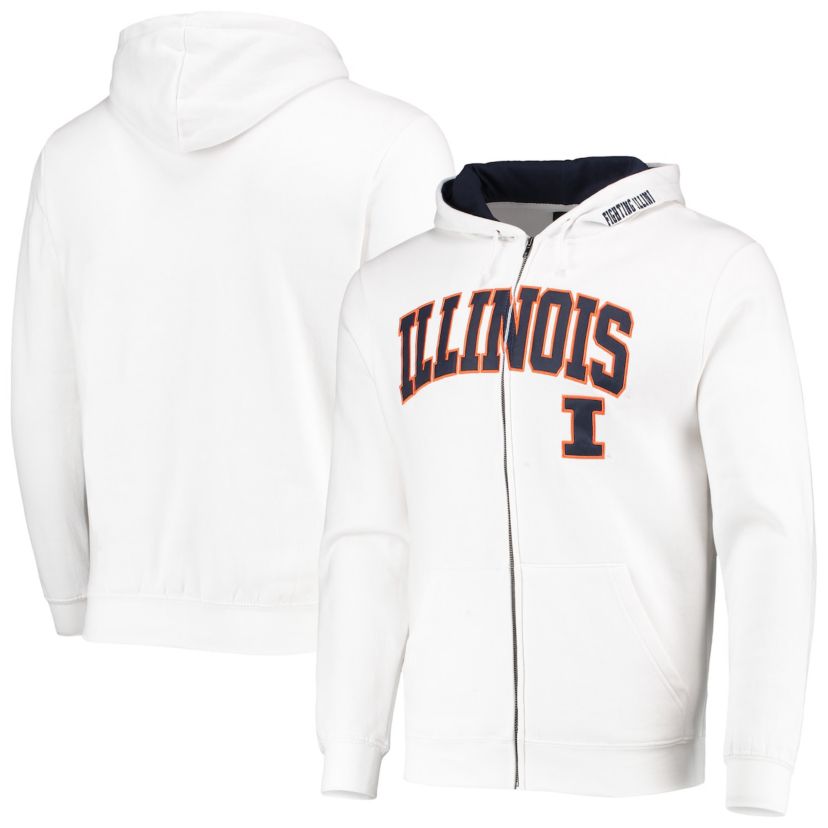 NCAA Illinois Fighting Illini Arch & Logo 3.0 Full-Zip Hoodie