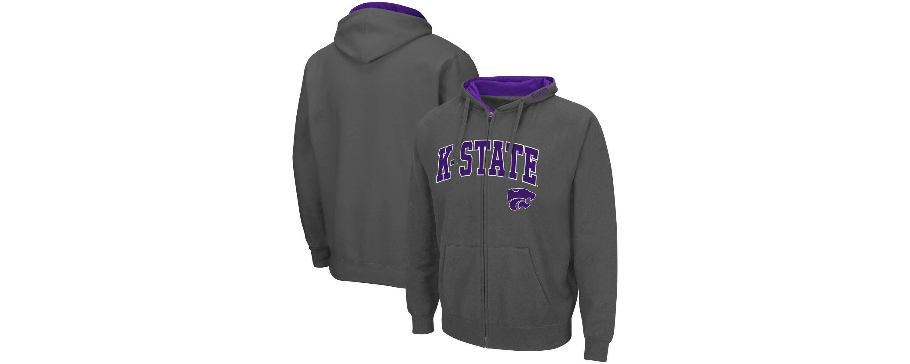 NCAA Kansas State Wildcats Arch & Logo 3.0 Full-Zip Hoodie