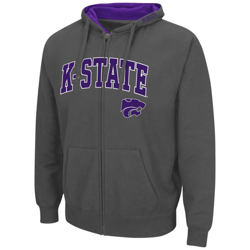 NCAA Kansas State Wildcats Arch & Logo 3.0 Full-Zip Hoodie