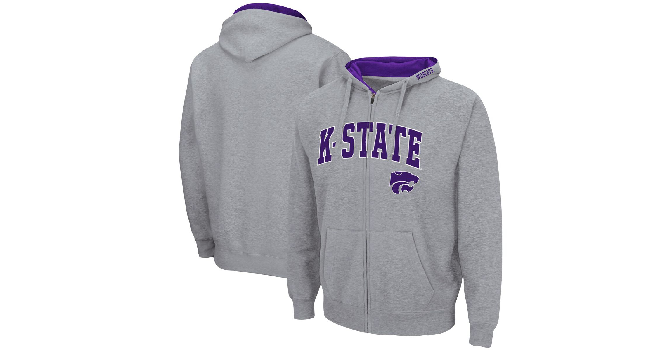 NCAA ed Kansas State Wildcats Arch & Logo 3.0 Full-Zip Hoodie