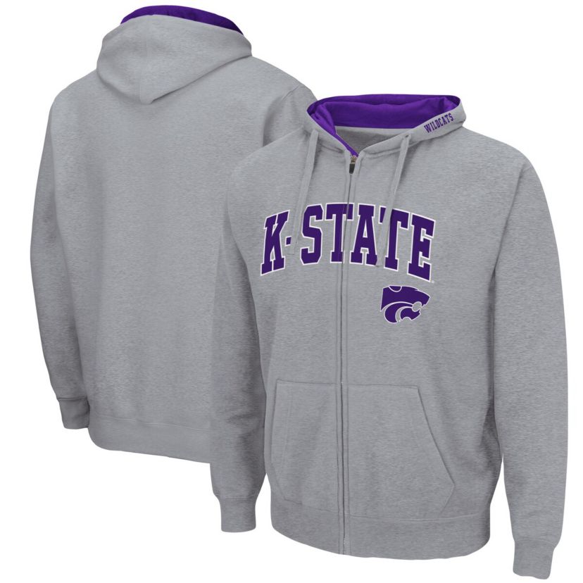 NCAA ed Kansas State Wildcats Arch & Logo 3.0 Full-Zip Hoodie
