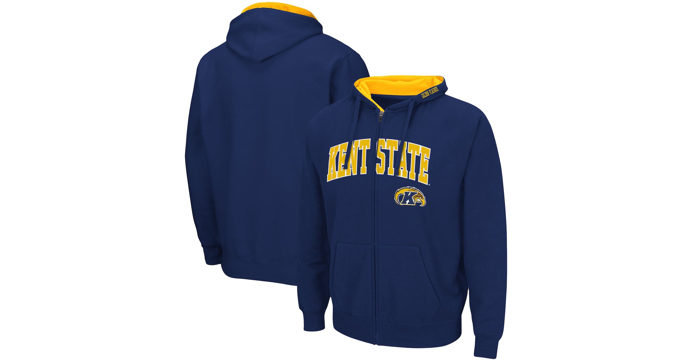 NCAA Kent State Golden Flashes Arch & Logo 3.0 Full-Zip Hoodie