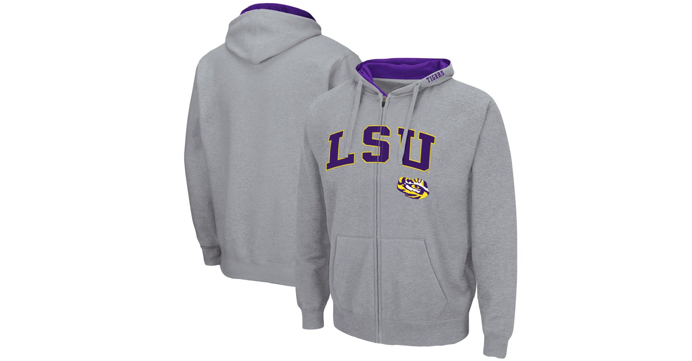 NCAA ed LSU Tigers Arch & Logo 3.0 Full-Zip Hoodie