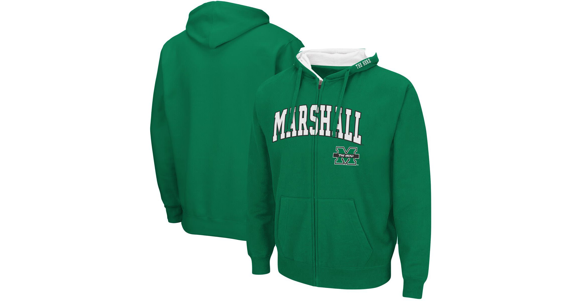 NCAA Kelly Marshall Thundering Herd Arch & Logo 3.0 Full-Zip Hoodie