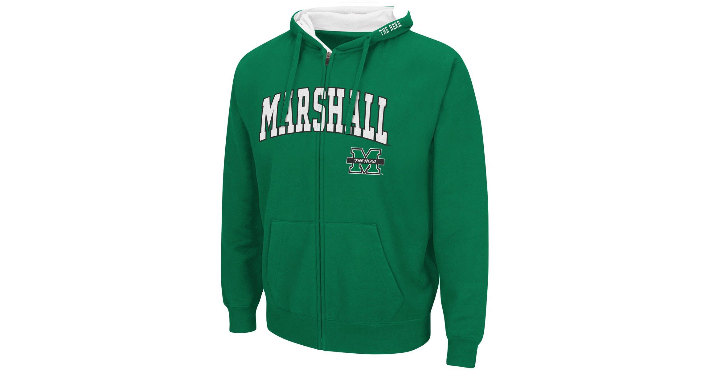NCAA Kelly Marshall Thundering Herd Arch & Logo 3.0 Full-Zip Hoodie