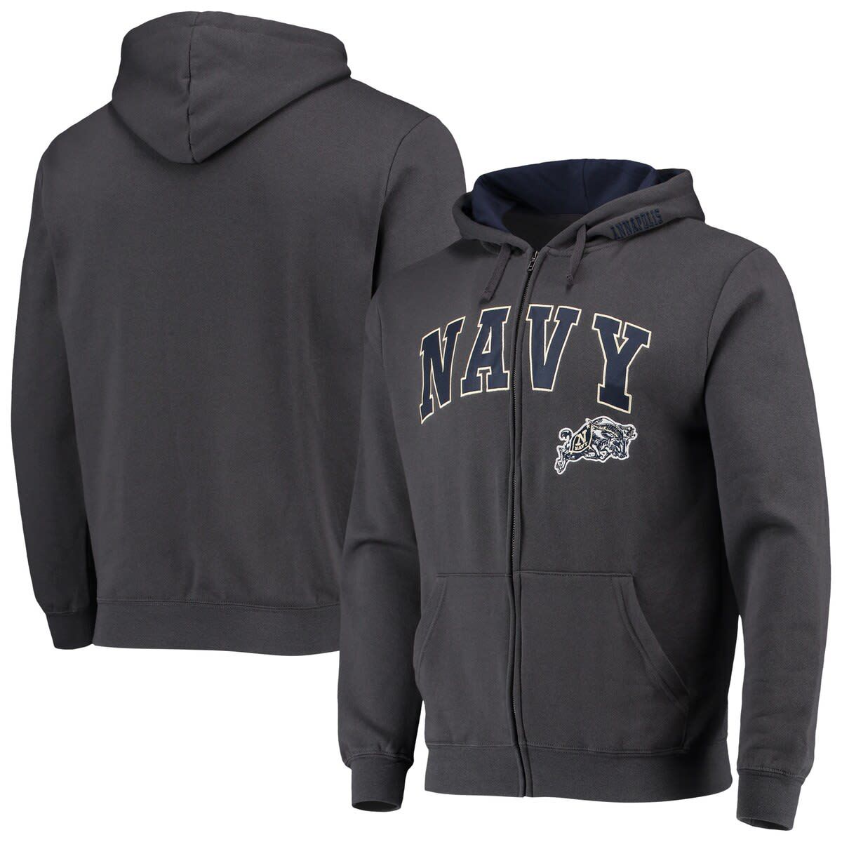 Navy Midshipmen NCAA Midshipmen Arch & Logo 3.0 Full-Zip Hoodie