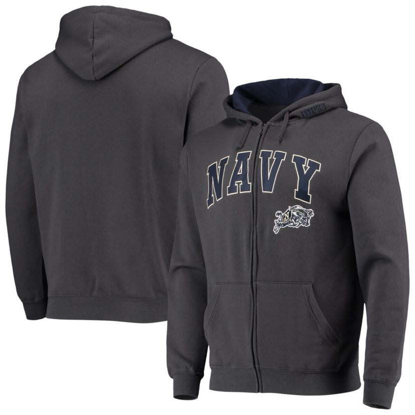 Navy Midshipmen NCAA Midshipmen Arch & Logo 3.0 Full-Zip Hoodie