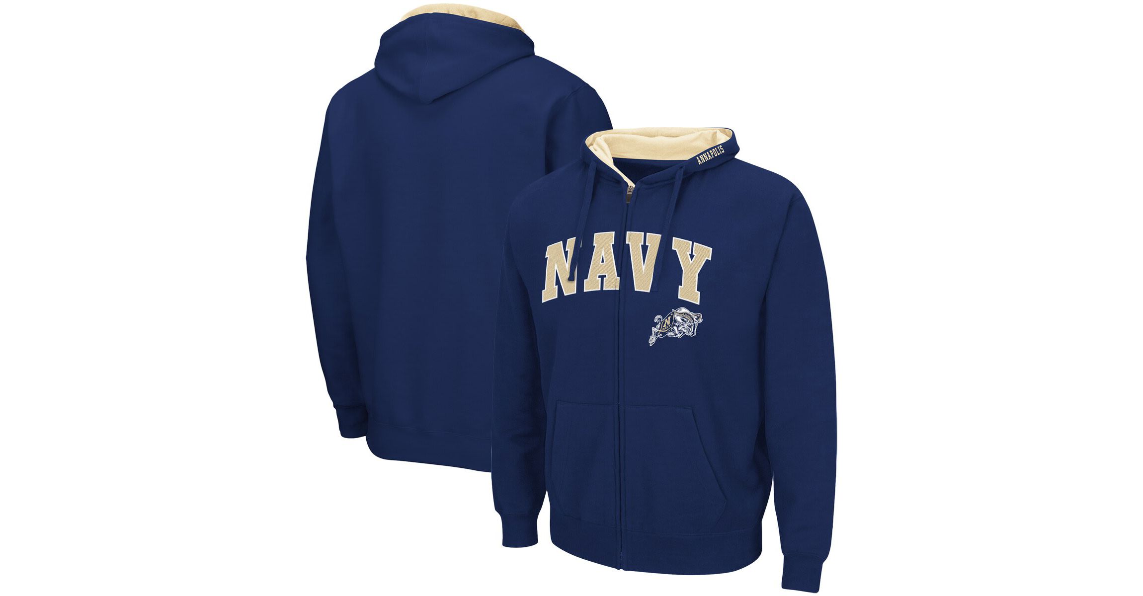 Navy Midshipmen NCAA Midshipmen Arch & Logo 3.0 Full-Zip Hoodie
