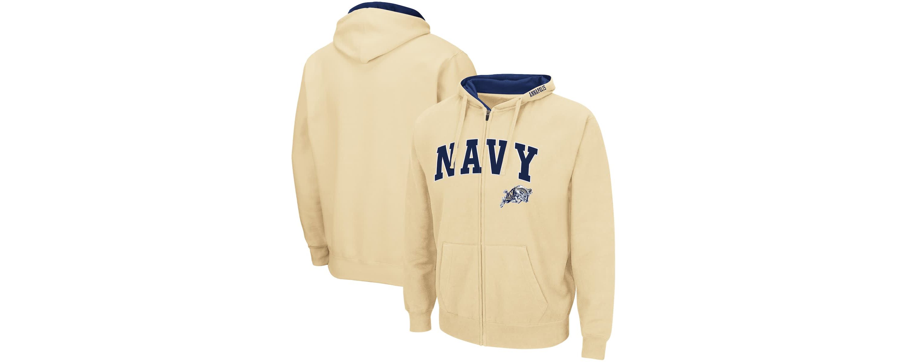 Navy Midshipmen NCAA Midshipmen Arch & Logo 3.0 Full-Zip Hoodie