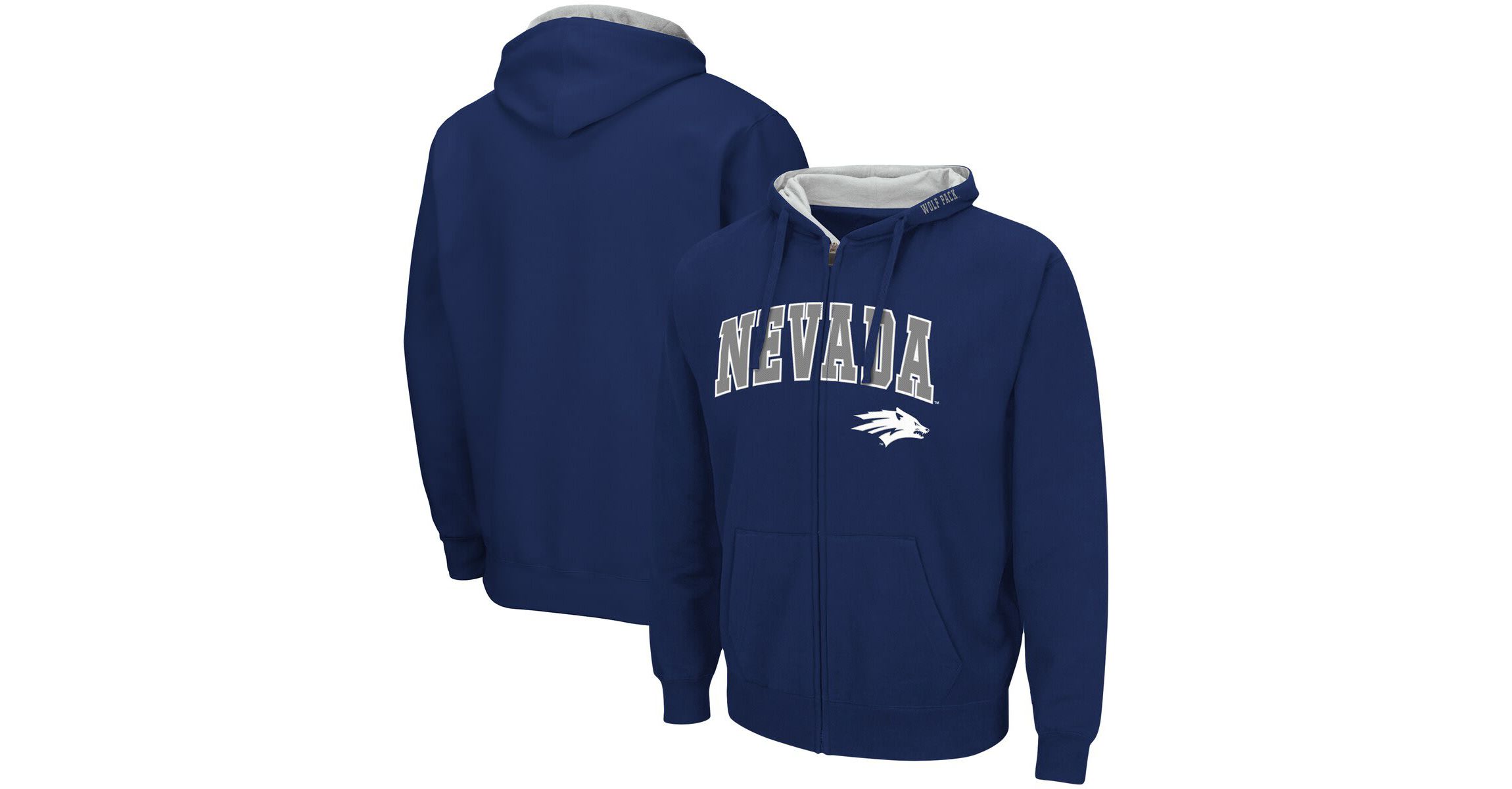 NCAA Nevada Wolf Pack Arch & Logo 3.0 Full-Zip Hoodie