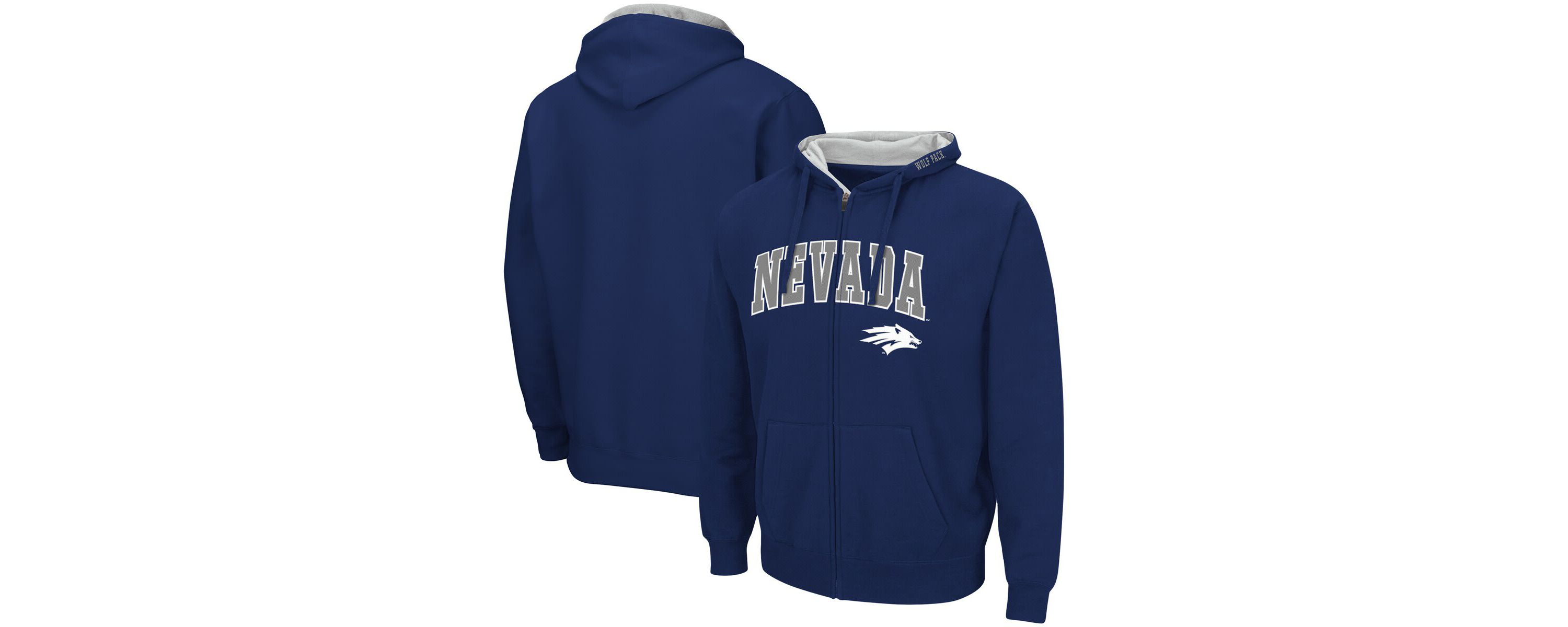 NCAA Nevada Wolf Pack Arch & Logo 3.0 Full-Zip Hoodie
